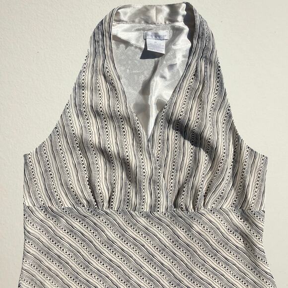 Y2K striped halter style surplice wrap top Worthington office siren boho chic - Picture 2 of 7